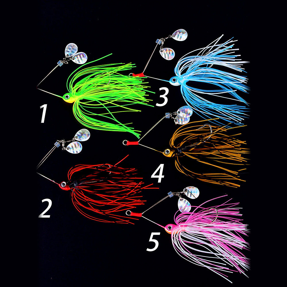 Willow Leaf Sequin Lure with Silicone Skirt, Lead Head