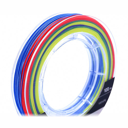8-Strand Multicolor PE Braided Fishing Line, 100 m (109 yd)