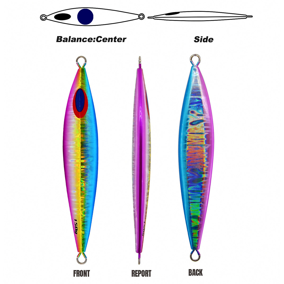 Glow Slow Pitch Jig, 110–150 g (3.9–5.3 oz)