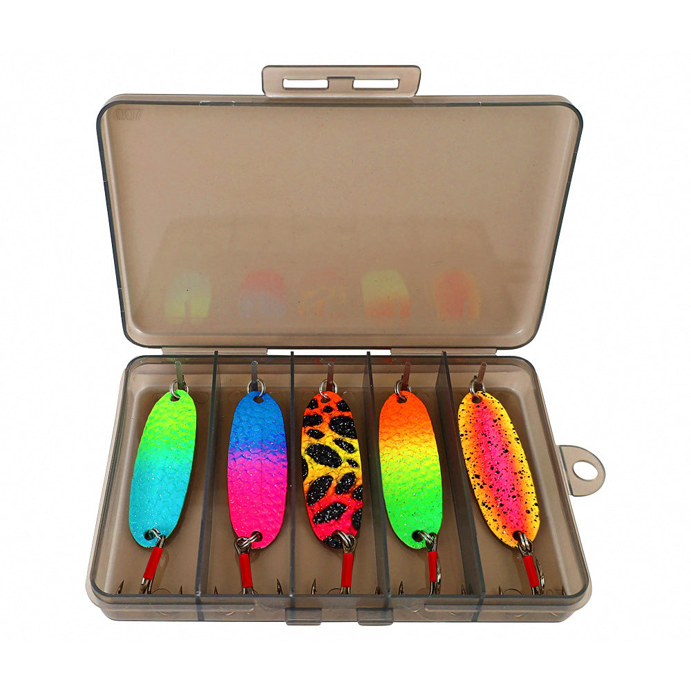 Metal Spoon Lure Set with Treble Hooks, 4-7 g (0.14-0.25 oz)