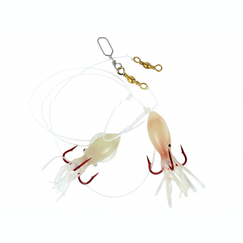 Glow Squid Skirt Rig, Soft Bait 7.5 cm (3 in), 2-Pack