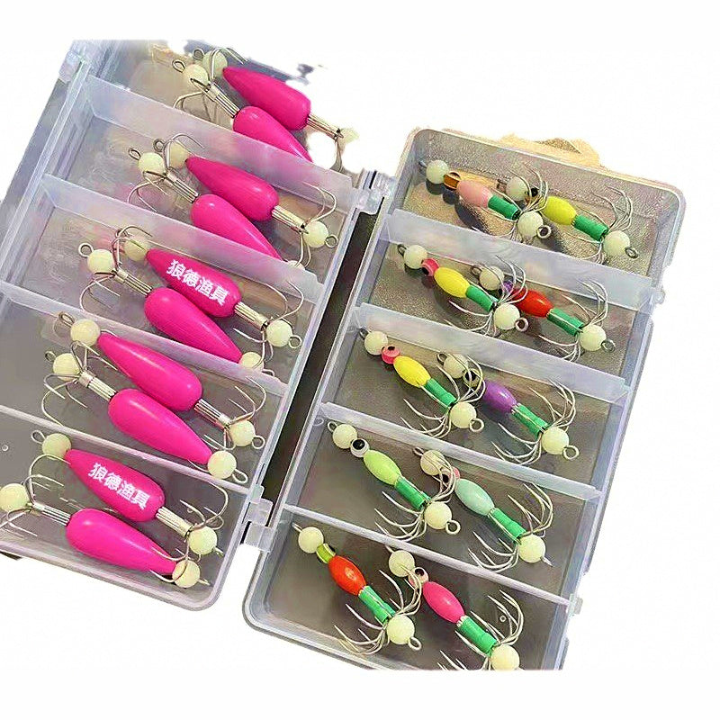 12-Prong Glow Squid Jig, Barbless, Boat Fishing