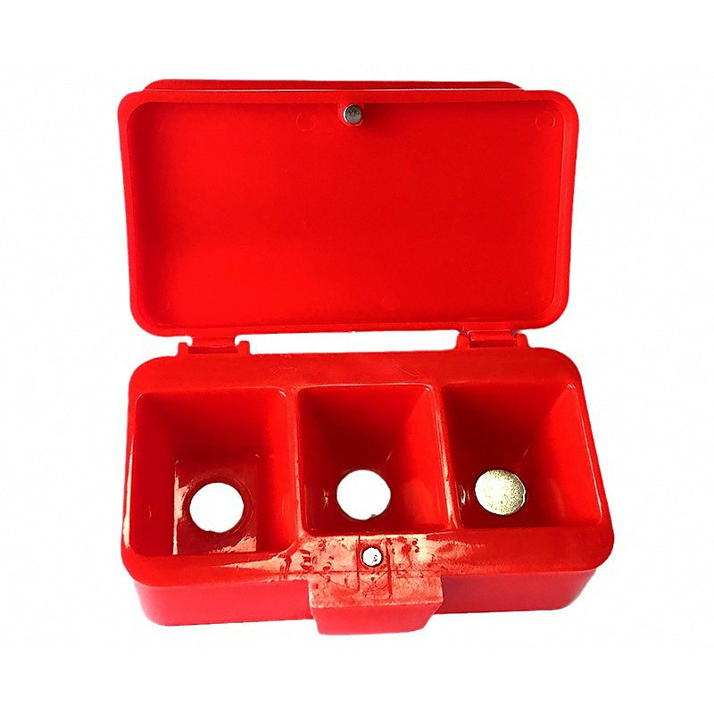 Bait Powder Dipping Box, Plastic, Red or Blue