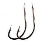 Maruseigo Style Long Shank Barbed Hooks, Black, Bulk