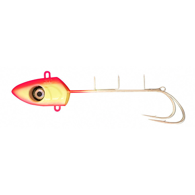 Full Glow Pink Jig with Twin Hooks and LED, 160–200 g (5.6–7.1 oz)