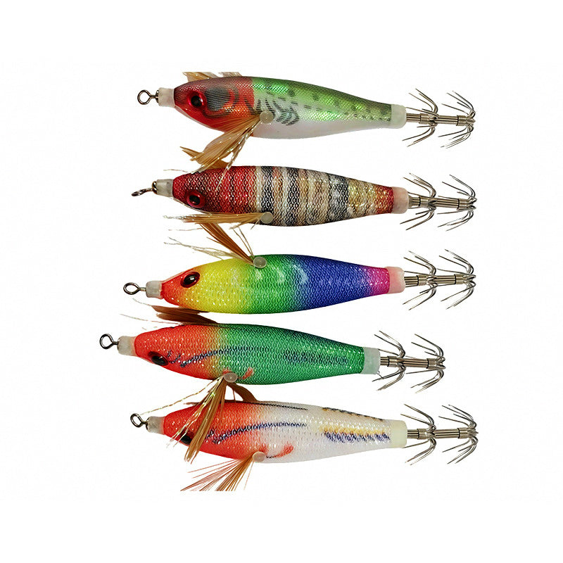Glow Shrimp-Style Squid Jig, Hard Bait for Boat Fishing