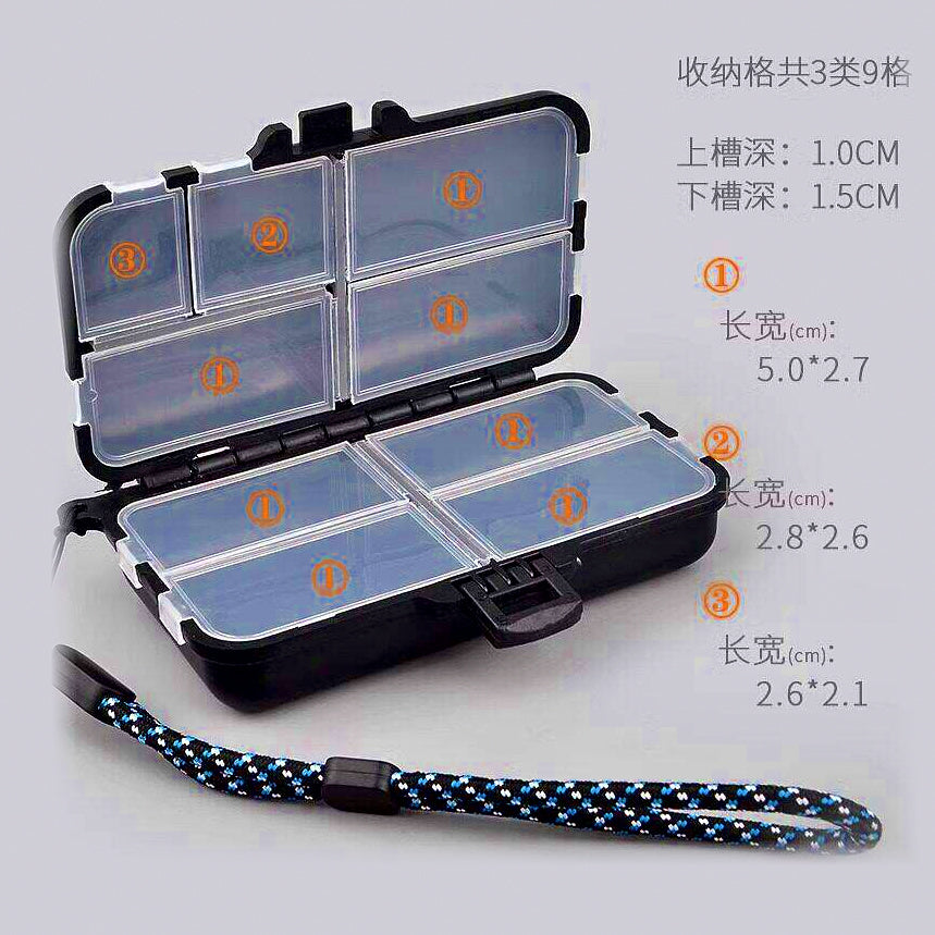 Double-Layer Mini Tackle Box for Lures & Hooks, 9/12 Compartment – option photo
