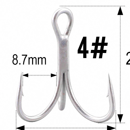 Barbed Anti-Rust Treble Hooks, Sizes #4–#18 – option photo
