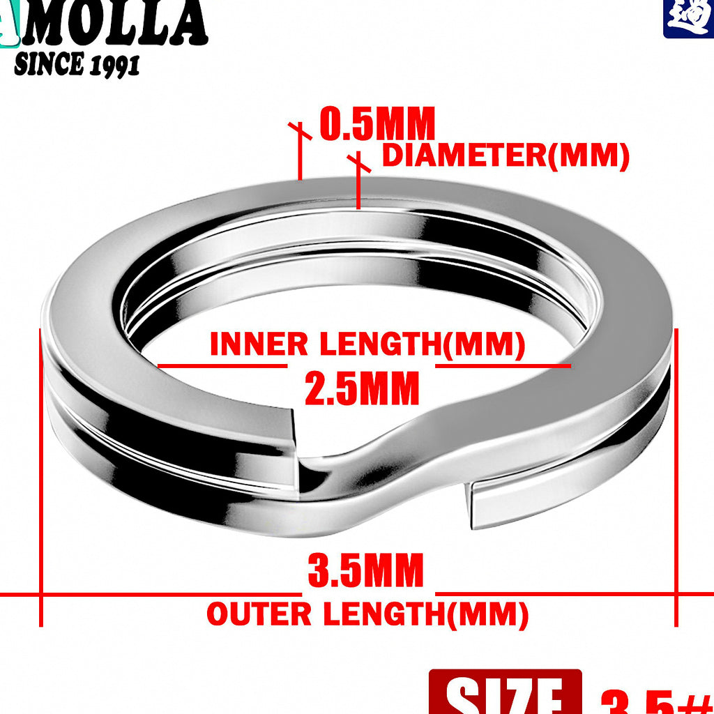 Flattened Double-Loop Split Rings, 100 Pack – option photo