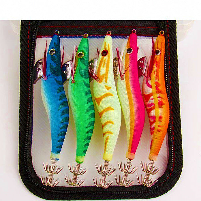 Glow Egi Squid Jig Set, Rattle Wood Shrimp, #1.5–3.5 – option photo