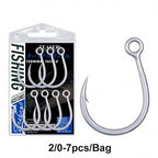 High Carbon Steel Barbed Single Hooks, Sizes 2/0–7/0 – option photo