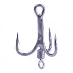 Barbed Treble Hooks with Swivel, Matte Tin, 10 or 100 Pack – option photo