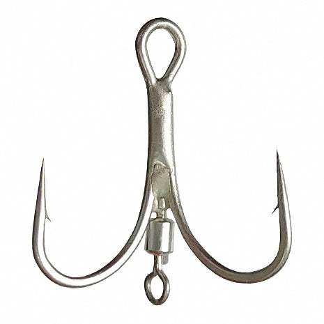 Treble Hook with Swivel, Matte Tin, Sizes #1–#10 – option photo