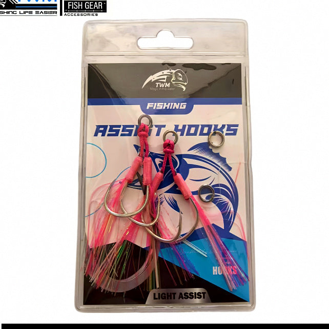 Glow Wire Double Assist Hooks for Metal Jigs, 1/0–3/0 – option photo