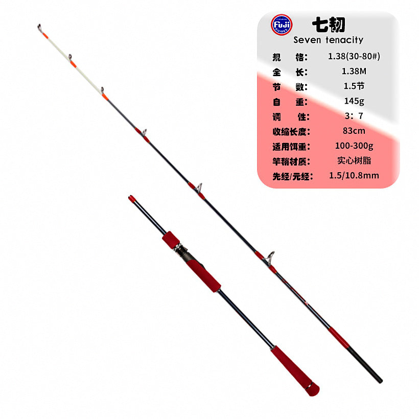 Carbon Solid Tip Boat Rod, 1.38–2.7 m (4.5–8.9 ft) – option photo