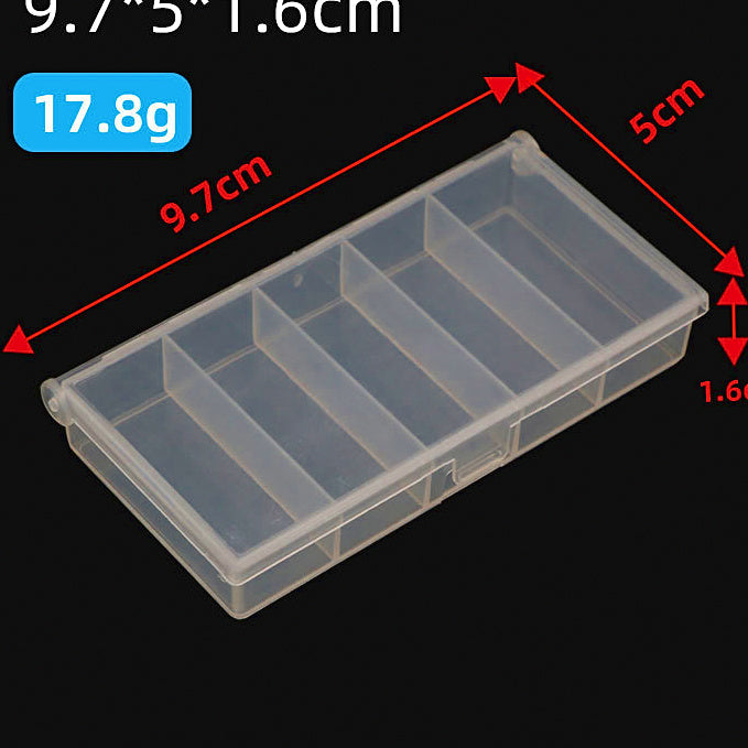 5-Compartment Clear Plastic Lure & Tackle Box, Multiple Sizes – option photo