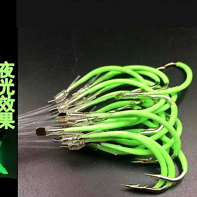 Pre-Tied Glow Offset Hooks with Barb, No. 12–28 (Saltwater) – option photo