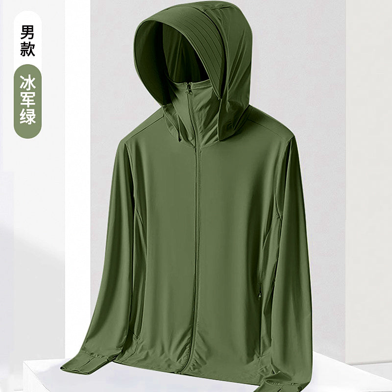 UPF 200+ Fishing Sun Hoodie, Long Sleeve, Detachable Brim – option photo