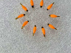 Black Head Orange Nymph Fly Set, Barbed, Sizes #8–#20 – option photo