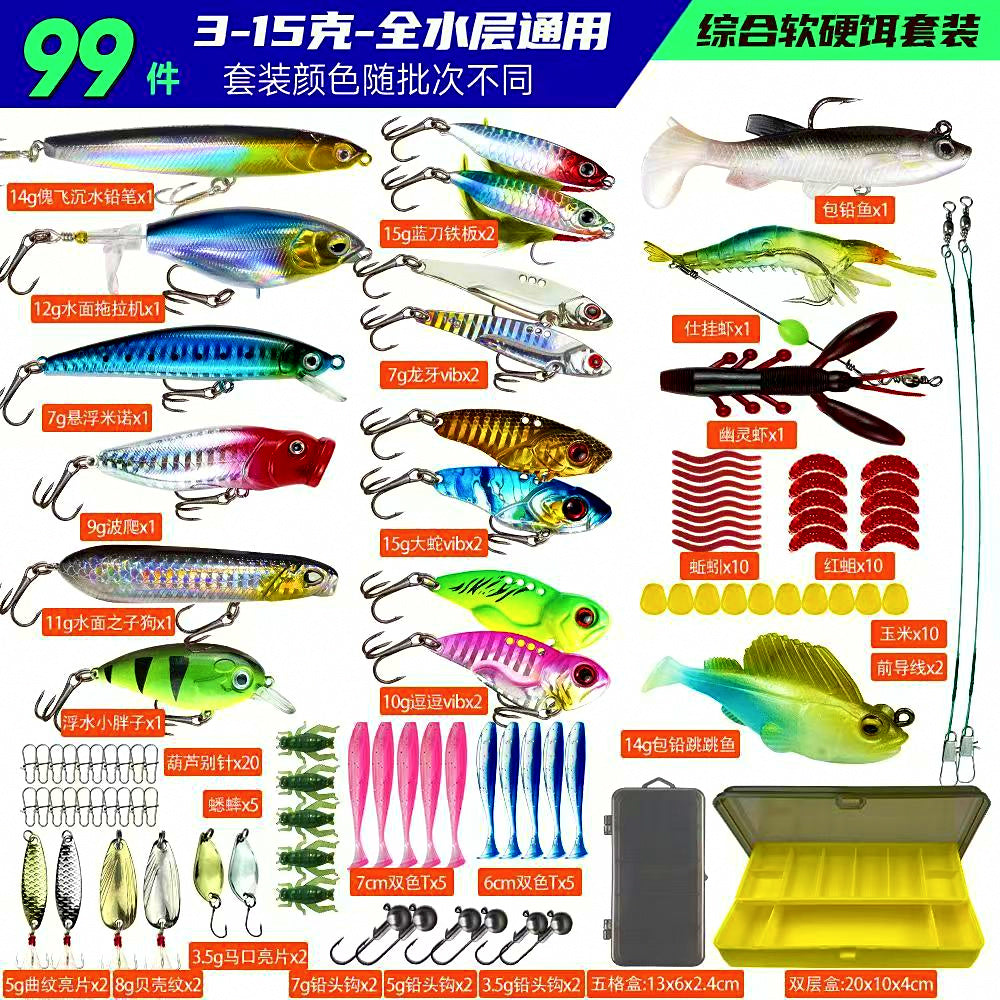 Lure Kit Assortment: Soft Baits, VIB & Metal Spoons – option photo