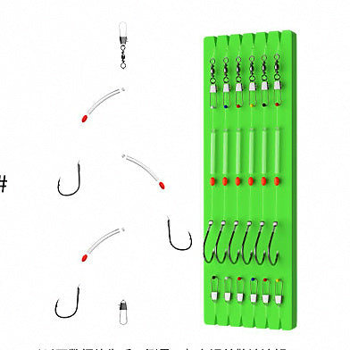 3-Hook String Hook Rig, Anti-Tangle Sleeve, 6-Pack – option photo