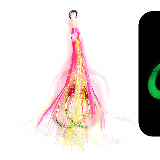 Glow Squid Skirt Double Assist Hooks for Slow Pitch Jigs – option photo