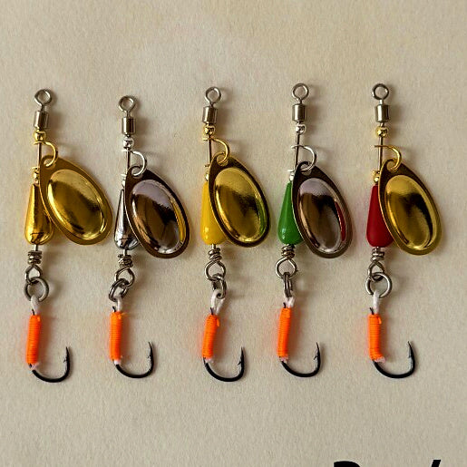 Casting Spinner Spoon, Single Hook, 5 pcs, 3–9.5 g (0.1–0.3 oz) – option photo