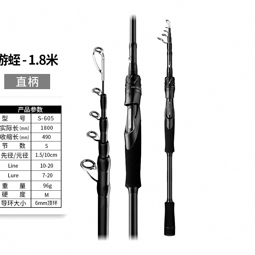 Telescopic Spinning Rod, Carbon, 1.8–2.4 m (5.9–7.9 ft) – option photo