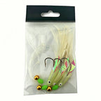 Feather Fish Head 3-Hook Rig, Barbed, Pack of 1 Rig – option photo