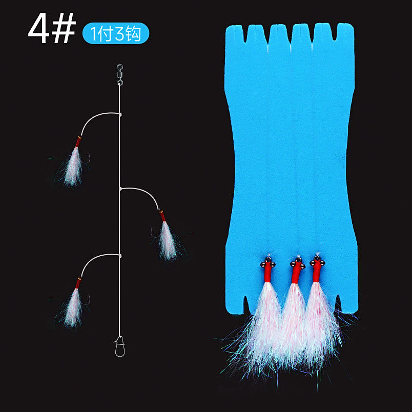 Ice Silk Shrimp Hook Rig, 3 or 5 Hooks, Optional Weights – option photo