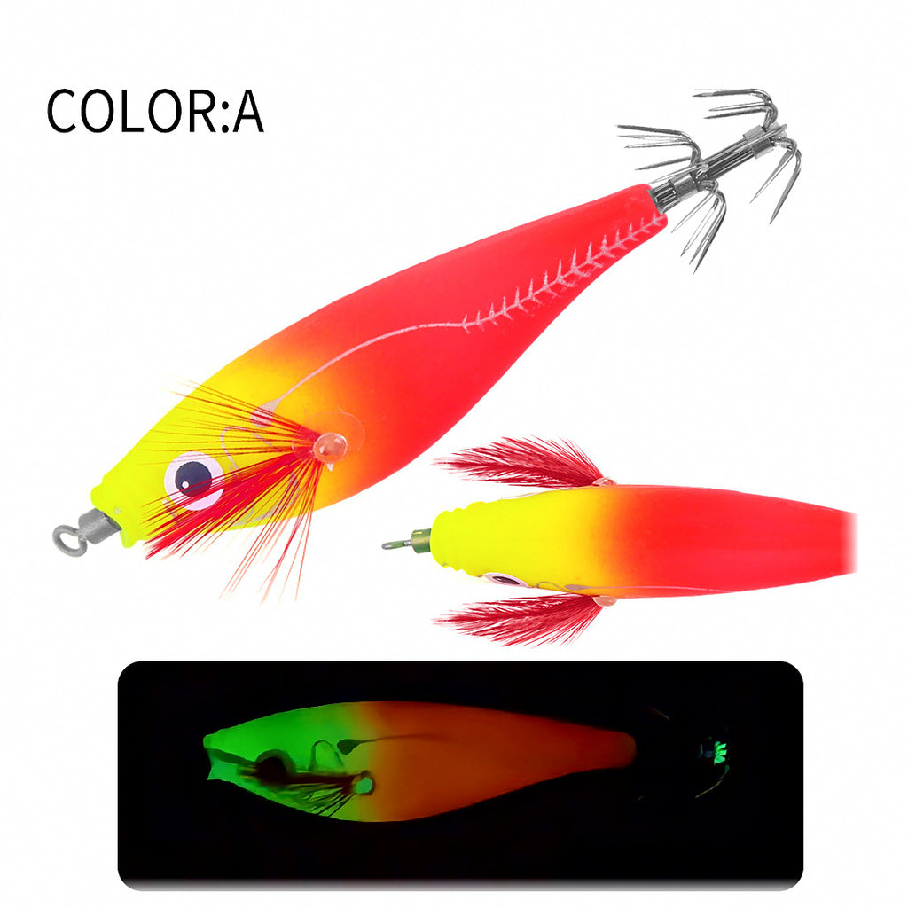 Glow Squid Jig Wood Shrimp with Rattle, 80 mm, 7.5 g (0.26 oz) – option photo