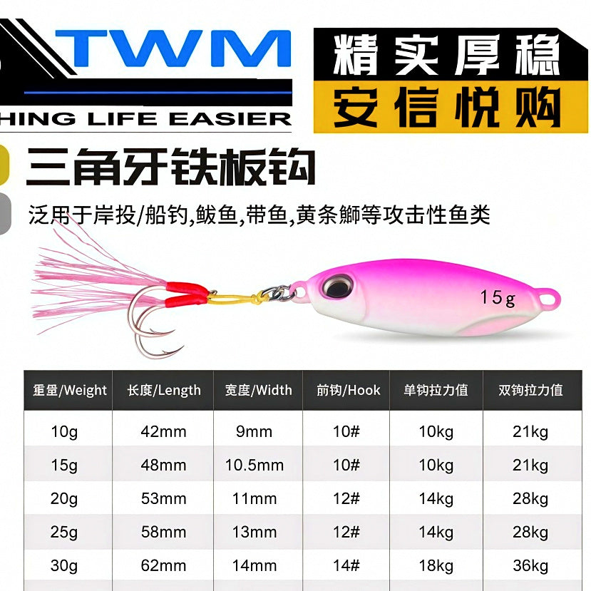 Casting Metal Jig, Front Double Hook, 10–40 g (0.35–1.4 oz) – option photo