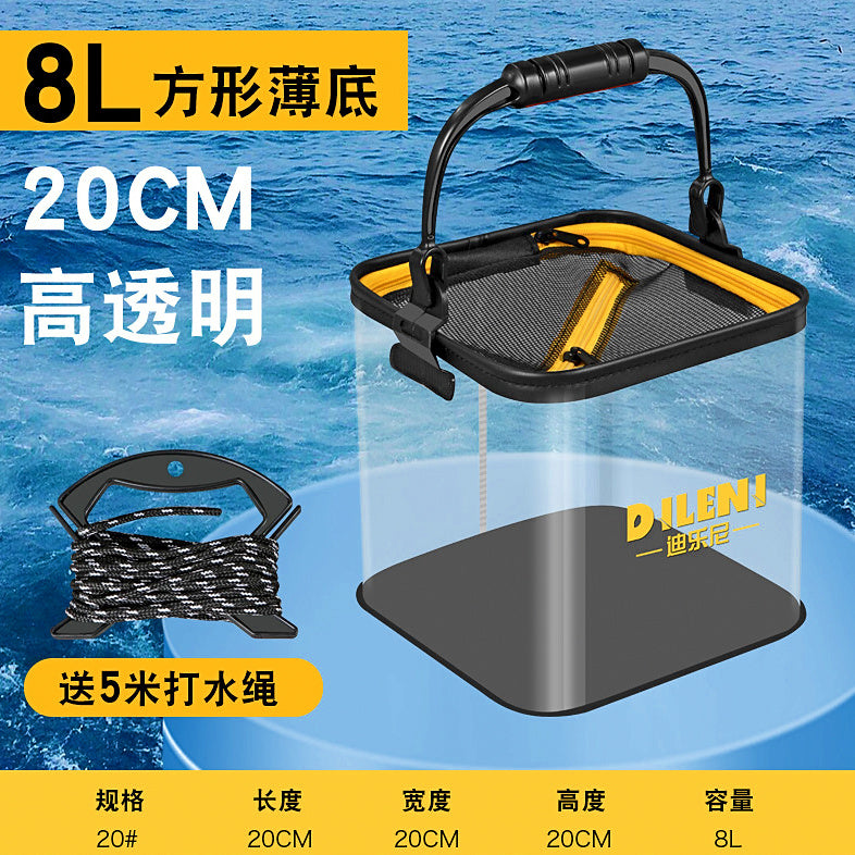 Clear Collapsible Fishing Bucket, 5-13 L (1.3-3.4 gal) – option photo