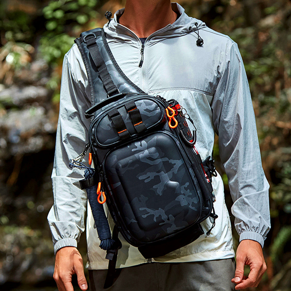 Waterproof Hard Shell Fishing Backpack / Sling Bag, Airtight – option photo