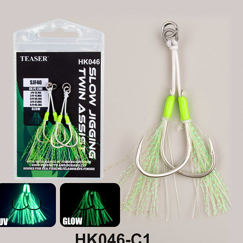 Jig Assist Hooks, Barbed, 2-Pack, Sizes 1/0–5/0 – option photo