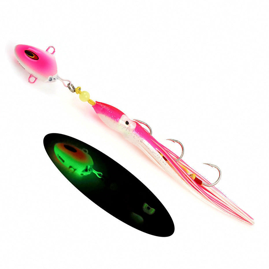 Glow Slow Pitch Jig with Squid Tail, 100–300 g (3.5–10.6 oz) – option photo