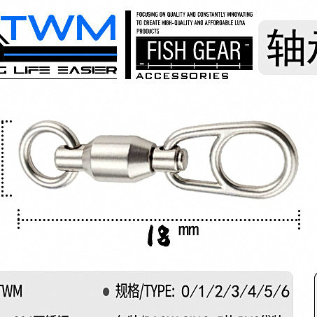Ball Bearing Swivels, 304 Stainless Steel, 5 pcs/pack – option photo