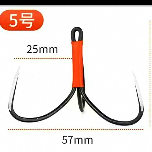 Barbless Carbon Steel Treble Hooks, Size 5–9, 3–20 Pack – option photo