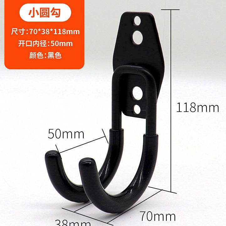 Heavy-Duty Metal Wall Hooks, Adhesive or Screw Mount – option photo