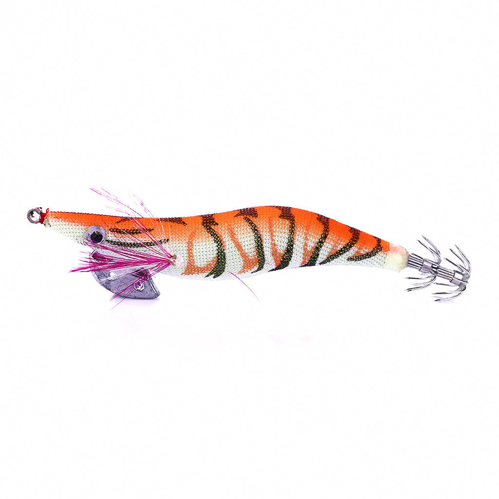 Glow Squid Jig, Wood Shrimp Size 3.0, Double Umbrella Hooks – option photo