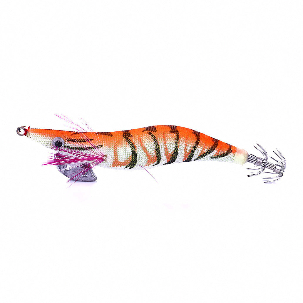 Glow Squid Jig, Wood Shrimp Size 3.0, Double Umbrella Hooks – option photo