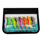Glow Squid Jigs, Size 3.5 Wood Shrimp Egi, 8-Pack – option photo