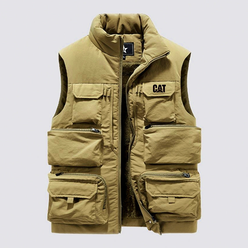 Men's Fleece-Lined Fishing Vest, Sleeveless, M–6XL – option photo