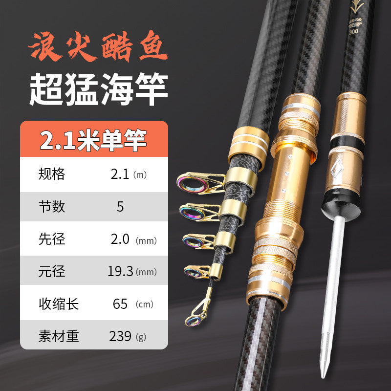 Telescopic Carbon Surf Rod, Extra Hard, 2.1–4.5 m (6.9–14.8 ft) – option photo