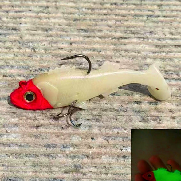 Soft Swimbait Lure, 15 g (0.5 oz), Glow Red Head or Pink – option photo