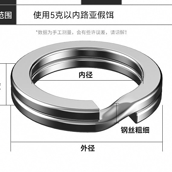 Stainless Steel Split Rings, 50-Pack, Sizes #4–#14 – option photo