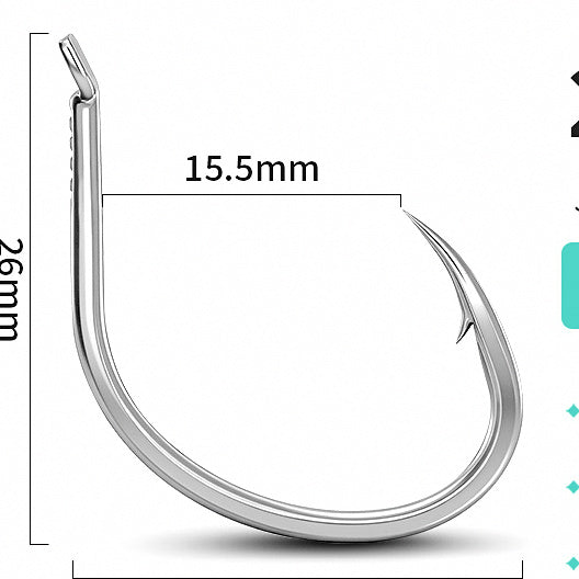 High Carbon Steel Barbed Boat Fishing Hook, 2/0–5/0 – option photo
