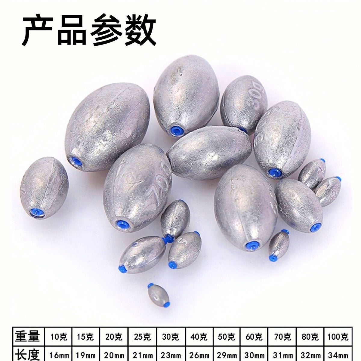 Plastic Core Olive Sinker, 0.18–1.76 oz (5–50 g) – option photo