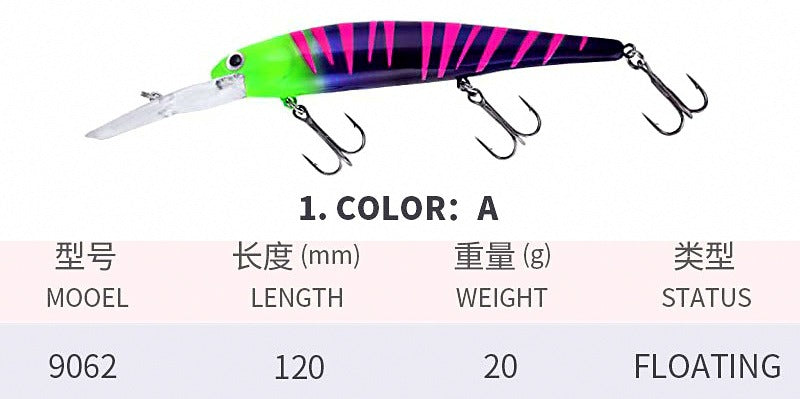 Deep Diving Trolling Minnow Lure, 12 cm (4.7 in), 20 g (0.7 oz) – option photo