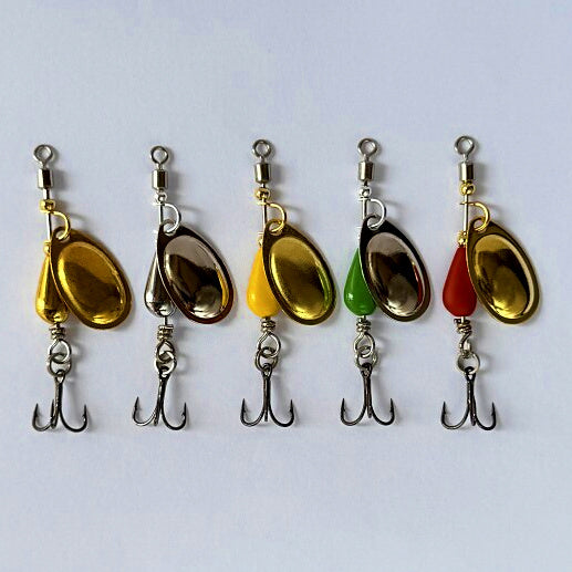 Spinner Spoon Lures, 5-Pack, 3–10 g (0.1–0.35 oz) – option photo